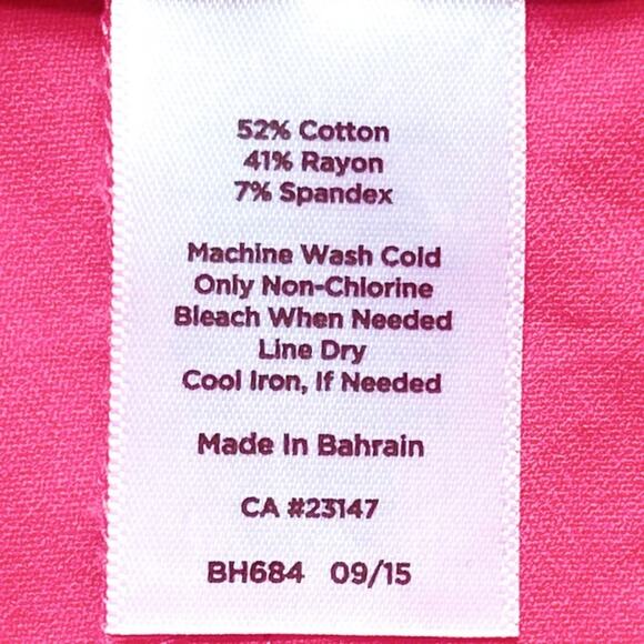 Talbots Pants Pink Size 2 Petite Curvy Fit Cropped Button Detail On Leg Hem - Picture 6 of 6